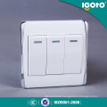 Igoto British Standard Electrical Light Wall Switches 3 Gang 1 Way